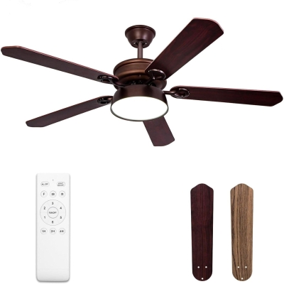 52 in. Farmhouse Indoor Outdoor Ceiling Fans with Remote for Patio Porch Bedroom Living Room, Reversible Bronze Ceiling Fan