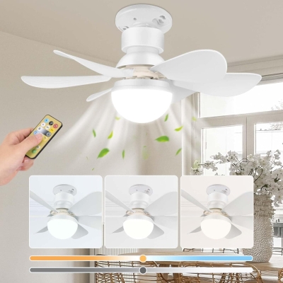 Socket Fan with Light and Remote, Small Light Socket Fan for Bedroom Kitchen, Workshop Garage Ceiling Fan