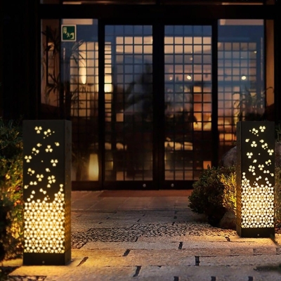 Elegant Stainless Steel Outdoor Light with Classic Hollow Carvings, Waterproof, Rust-Proof, and Impact-Resistant for Artistic Garden Decor