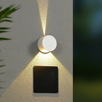 Versatile Round Outdoor Wall Light with Up &amp; Down Lighting Options, IP65 Waterproof, Aluminum Build for Indoor &amp; Outdoor Use