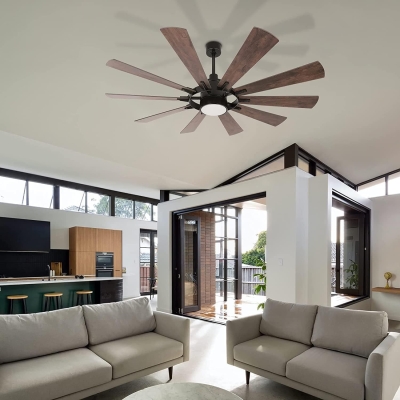 65 in. Contemporary Large Remote Ceiling Fan with Light, Indoor Outdoor Farmhouse Reversible Fan in Winter Summer for Living Room Basement Sunroom Porch Patio
