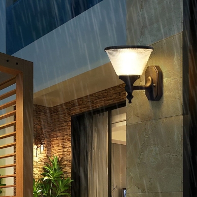 Energy-Efficient Waterproof Solar Wall Light with Remote Control, Automatic Day/Night Function, and Bright LED for Outdoor Spaces