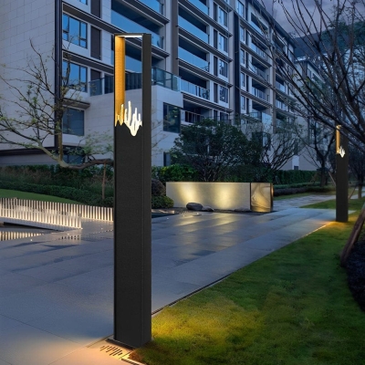 Durable Steel Outdoor Path Lights with Mountain Scenery Glass Decoration, Waterproof LED for Garden, Patio, Driveway, and Lawn, Anti-Rust &amp; Energy Saving