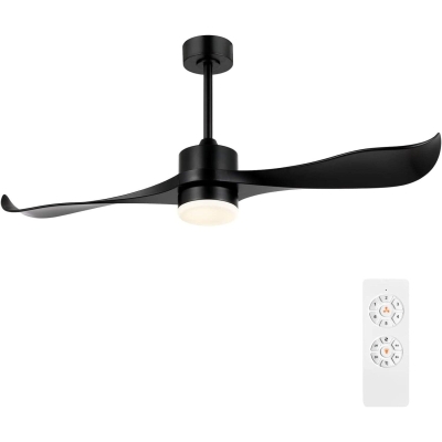 52 in. Matte Black Ceiling Fan with Lights and Remote, Good Ceiling Fans, Modern Ceiling Fan for Kitchen Bedroom Living Room