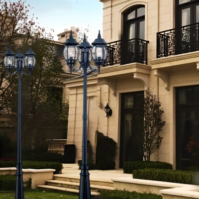 Durable Black Outdoor Pole Light with Rust-Proof Design, Waterproof Garden Lamp Post, Easy Installation for All Weather Conditions