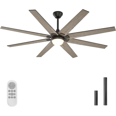 72 in. Large Contemporary Ceiling Fan with Frosted Glass, Remote Control Ceiling Fan with Light, Cathedral Ceiling Fan