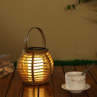 Eco-Friendly Solar Powered Garden Lanterns, Durable PVC &amp; Hemp Rope, Portable for Patios, Gardens, Camping &amp; Outdoor Parties