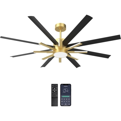 72 in. Large Ceiling Fans, Outdoor Ceiling Fan with Light Remote for Patio, Contemporary Modern Ceiling Fan for Living Room, Black and Gold Ceiling Fan