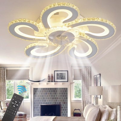 Crystal Ceiling Fan, Outdoor Ceiling Fans with Light and Remote for Bedroom Living Room Lining Room