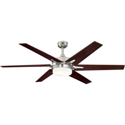 60 in. Brushed Nickel Ceiling Fan with Frosted Opal Glass, Smart Wi-Fi Ceiling Fan, Compatible with Amazon Alexa and Google Home