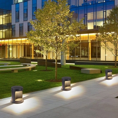 Durable IP65 Waterproof Cylindrical Lawn Lamp with High-Brightness LED, Die-Cast Aluminum Body, and Automatic Battery Protection for Outdoor Lighting