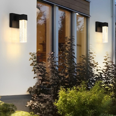 Modern Outdoor Wall Light with Unique Bubble Crystal Shade, Waterproof and Rustproof, Ideal for Garden, Patio, Balcony, and Yard Lighting