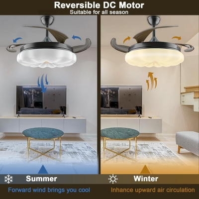 42 in. Ceiling Fan with Lights and Remote, Quiet Reversible Ceiling Fan for Bedroom Living Room Dining Room