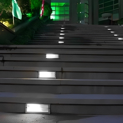 Durable IP65 Waterproof Outdoor Staircase Light with Rust-Resistant Stainless Steel Panel and Tempered Glass Lampshade for Safe Night Illumination