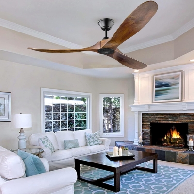 72 in. Large Outdoor Ceiling Fans, 3 Blade Contemporary Wood Ceiling Fan with Remote, Indoor Outdoor Ceiling Fan for Bedroom Patio, Ceiling Fan Summer Winter