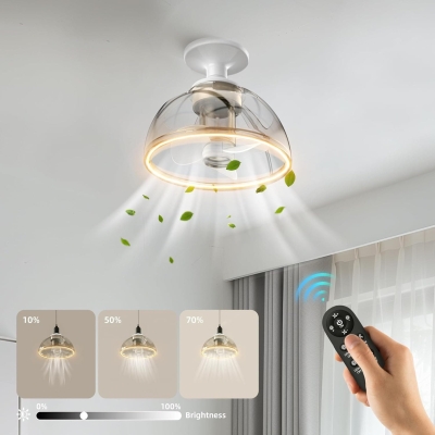 Small Socket Remote Ceiling Fan with Light, Dimmable LED Fan Light, Mini Ceiling Fan for Kitchen Dining Room Bedroom Kids Room Living Room