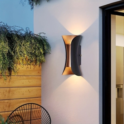 Modern Black Up and Down Outdoor Wall Light, Waterproof LED Wall Light for Porch Garden Backyard Patio Pathway Passway Garage Wall