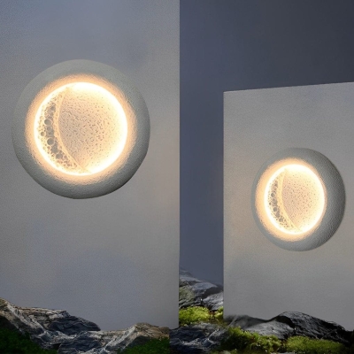 Heartwarming LED Outdoor Wall Sconce with Lunar Crater Design, Waterproof and Delicate Moon Shape for a Romantic Atmosphere