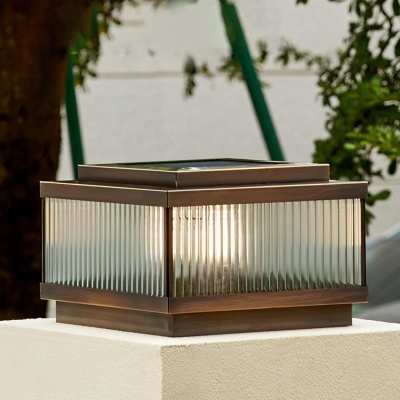 Waterproof Solar Deck Post Lights with Remote Control, Automatic Day/Night Sensor, Adjustable Brightness, Ideal for Outdoor Decoration