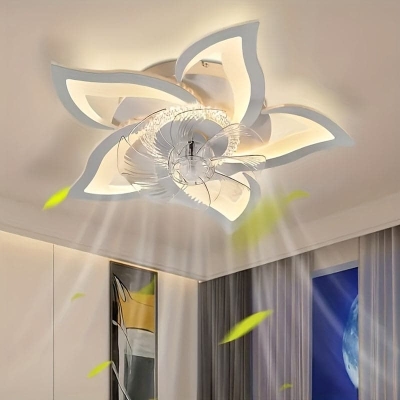 Modern Star-Shaped LED Ceiling Fan with Light and Remote Control, Dimmable Ceiling Fan for Living Room Bedroom Kitchen