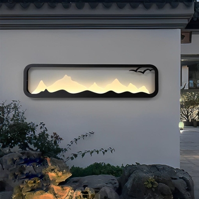 Mountain Silhouette Outdoor Wall Light, Waterproof, Rust-Proof LED Sconce with High Brightness for Cozy Outdoor Spaces