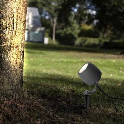 Stylish and Subtle Outdoor Spotlights, Perfect for Garden Highlights and Patio Illumination, Covers 10-15 Sq Meters, Gray Finish