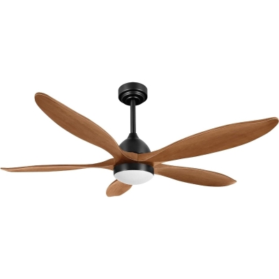 52 in. Outdoor Wood Ceiling Fan with Lights and Remote Control, Modern Reversible Quiet Ceiling Fan for Bedroom Living Room, Outdoor Fan for Patio