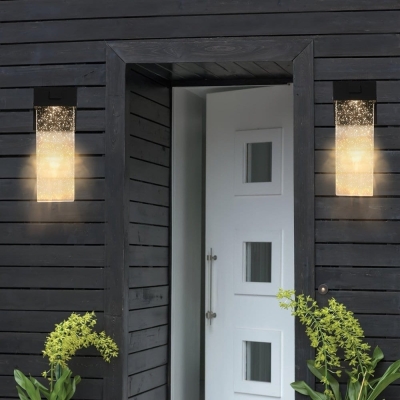 2-Pack Outdoor LED Wall Light, Waterproof Rectangular Outdoor Crystal Wall Sconce