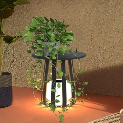 Versatile Solar Outdoor Floor Lamp with Built-in Coffee Table, IP65 Waterproof, Durable Metal Design, Easy Installation, Weather Resistant