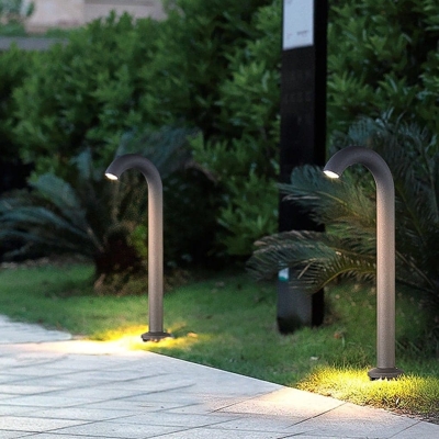 Elegant Curved Outdoor LED Pathway Light, Durable Aluminum Alloy, Waterproof, High Color Rendering for Porches, Patios, Gardens, and More