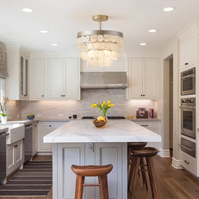 Shell Semi Flush Mount Ceiling Light Fixture for Kitchen Foyer Hallway