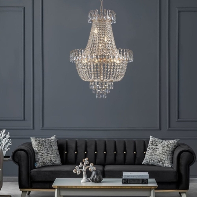 Empire Crystal Chandelier Ceiling Light Fixture, Gold Luxury Chandelier for Living Room Foyer Dining Room Staircase Bedroom