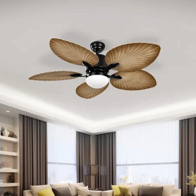 52 in. Tropical Ceiling Fan with LED Lights Remote Control, Farmhouse Dimmable Ceiling Fan for Living Room Bedroom