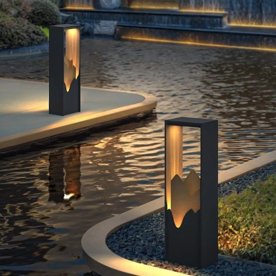 Outdoor LED Garden Light with Mountain Scenery Art Design, Waterproof, Energy Efficient, Warm Romantic Lighting for Garden Architecture