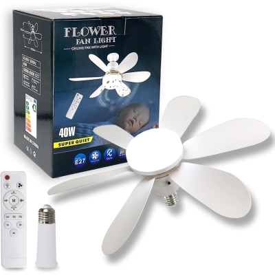 20 in. Remote Control Ceiling Fan and Light, Socket Fan Light for Bedroom Kitchen Kids Room