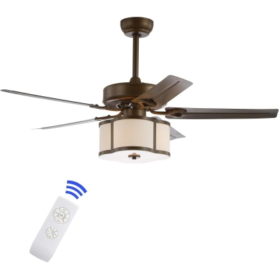 52 in. Metal Blade LED Ceiling Fan with Remote, Classic Traditional Glam Satin Bronze Ceiling Fan for Living Room Fan Family Room Dining Room Bedroom