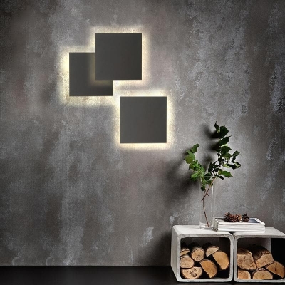 Modern Aluminum Outdoor Wall Lights, Minimalist Square Flat Frames for Garden and Porch, Eye-Catching Full Moon Effect Lighting