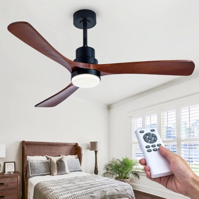 52 in. Wood Ceiling Fan with Lights Remote, High End Ceiling Fans, Low Profile Flush Mount Ceiling Fan, Modern Fan for Bedroom Living Room Kitchen