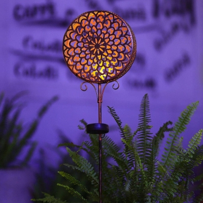 Exquisite Iron Solar Garden Light with Adjustable Panel, Waterproof Design for Elegant Outdoor Lighting, Perfect for Halloween, Christmas, and Daily Decor