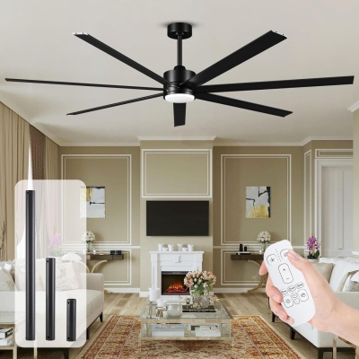 72 in. Large Indoor Outdoor Ceiling Fans with Light and Remote, Contemporary Modern Industrial Ceiling Fans for Living Room Patio Porch Shop Garage