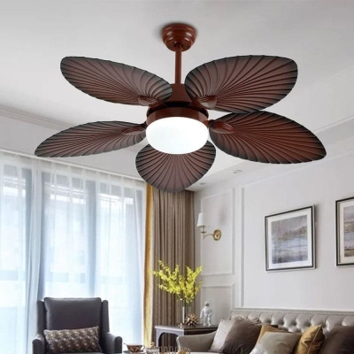 42 in. Tropical Ceiling Fan with LED Light and Remote Control, 5 Leaf Blades LED Ceiling Fan for Living Room Dining Room Bedroom Kitchen