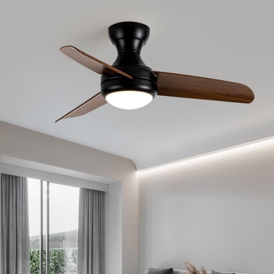 Small Flush Mount Ceiling Fans with Light and Remote, Indoor Outdoor Dimmable Reversible Quiet Ceiling Fans for Bedroom Kitchen Patio