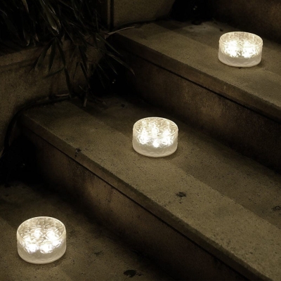Durable IP65 Waterproof Solar Ice Tile Deck Lights with Intelligent Photosensitive Control for Garden and Walkway Illumination