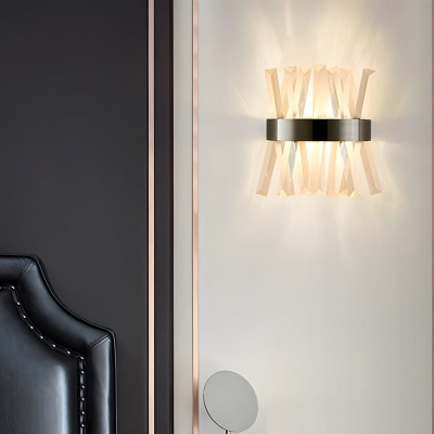 Elegant Gold and Black Wall Lamps, Stainless Steel and Crystal Design for Bedrooms, Living Rooms, and Stairs, Durable and Aesthetic Lighting Solution