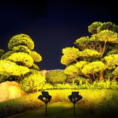 Solar Outdoor Spotlights with 10m Sensing Distance, 150&deg; Range, 4 Adjustable Modes, 10-Hour Runtime, Auto On/Off, Multi-Angle Design for Gardens