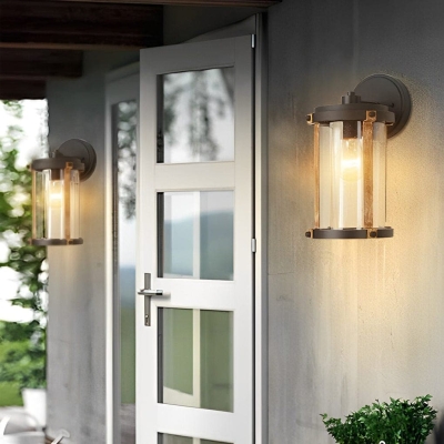 Retro Aluminum Outdoor Wall Light with Waterproof Glass Bubble Lampshade, E27 Base, Ideal for Garden, Villa, Balcony, and Backyard