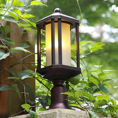 Rust-Resistant Rose Gold Outdoor Deck Post Light, Retro Industrial Style for Garden, Lawn, Yard, Fence, and Gate Posts, Waterproof and Durable