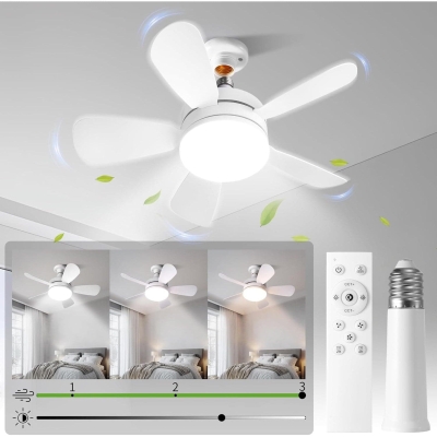 18 in. Stepless Dimming Ceiling Fan, Socket Ceiling Fan Light with Remote for Bedroom Kitchen Living Room