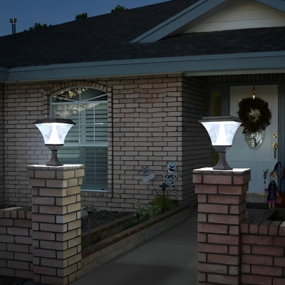 Fast-Charging, Waterproof, and Rustproof Die-Cast Aluminum Solar Pillar Light with Retro Lantern Design for Garden, Driveway, and Patio