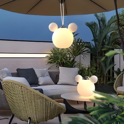 Portable Outdoor Chandelier with Cute Cartoon Animal Design, Waterproof, USB Rechargeable, Perfect for Gardens, Camping, and Tabletop Use